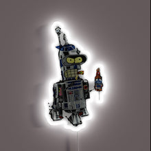 Load image into Gallery viewer, RGB illuminated neon sign of robot enjoying a cold beer