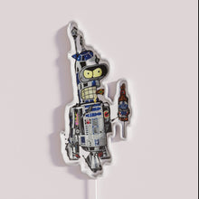 Load image into Gallery viewer, RGB Neon Sign: Fun Robot Drinking Beer Home Bar Decor Accent