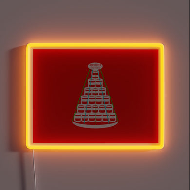 Rochester Christmas Keg Tree LED Sign with Color-Changing Neon Lights.