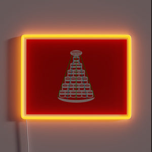 Rochester Christmas Keg Tree LED Sign with Color-Changing Neon Lights.