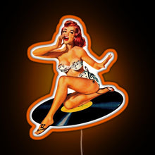 Load image into Gallery viewer, Rockabilly Goddess RGB neon sign orange