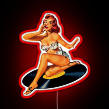 Load image into Gallery viewer, Rockabilly Goddess RGB neon sign red