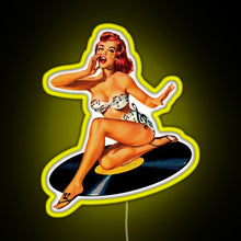 Load image into Gallery viewer, Rockabilly Goddess RGB neon sign yellow