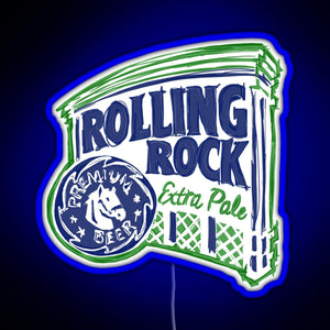 Rolling Rock POP RGB neon sign blue