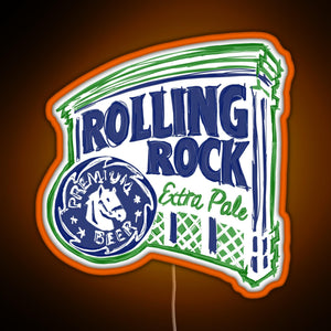 Rolling Rock POP RGB neon sign orange