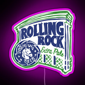 Rolling Rock POP RGB neon sign  pink
