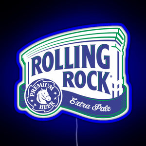 Rolling Rock RGB neon sign blue