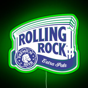 Rolling Rock RGB neon sign green