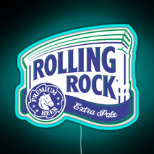 Load image into Gallery viewer, Rolling Rock RGB neon sign lightblue 