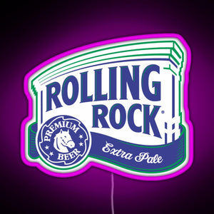 Rolling Rock RGB neon sign  pink