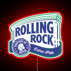 Rolling Rock RGB neon sign red