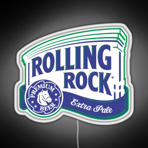 Rolling Rock RGB neon sign white 