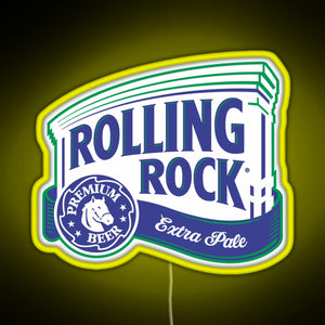 Rolling Rock RGB neon sign yellow
