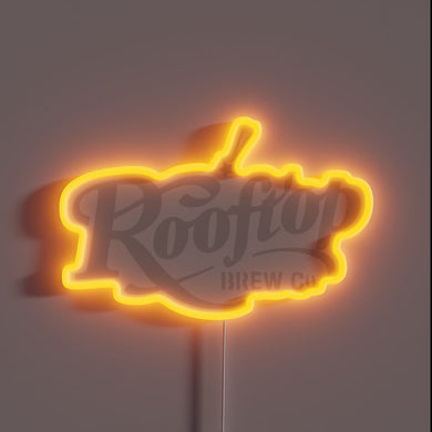 Rooftop Brew Co Neon Sign in Vibrant RGB Color Scheme