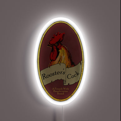 Neon Sign featuring a colorful Rooster in bold brewery style