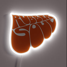 Load image into Gallery viewer, Groovy vibes only – this &quot;Rubber Soul&quot; neon piece pays tribute to the psychedelic era with bold retro lettering and a crisp white glow. A must-have for Beatles fans or vintage design lovers!