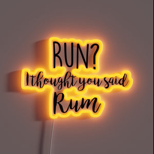 Vibrant Neon Sign with Rum Logo Design Illuminated RGB Lighting