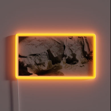 Soft glow natural fiber woven RGB neon decorative wall lighting.