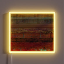 Load image into Gallery viewer, Add a touch of industrial chic to your walls with this glowing, handmade neon sign featuring customizable color changing options and rustic earthware aesthetic.