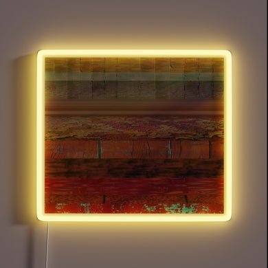 Add a touch of industrial chic to your walls with this glowing, handmade neon sign featuring customizable color changing options and rustic earthware aesthetic.