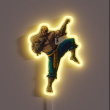 Load image into Gallery viewer, This neon artwork captures Sagat in full Muay Thai glory — mid-strike with intense energy and power! A knockout visual tribute for any *Street Fighter* fan or martial arts enthusiast. 🥊🔥