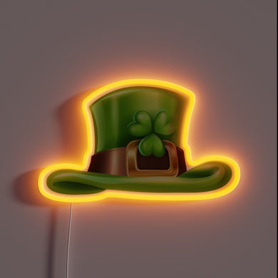 Colorful Irish-themed Neon Sign, Celebrating Saint Patrick's Day Fun.