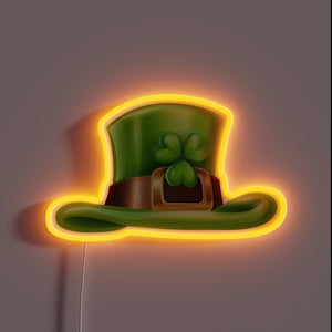 Colorful Irish-themed Neon Sign, Celebrating Saint Patrick's Day Fun.