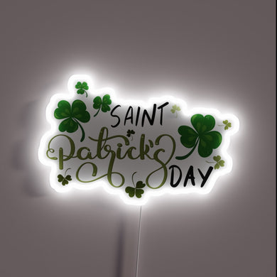 Vibrant Saint Patrick's Day themed LED neon sign in colors.