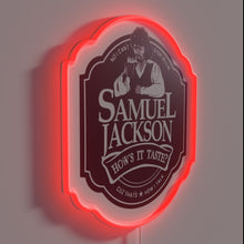 Load image into Gallery viewer, Neon lit Samuel L. Jackson quote wall decor with RGB effect