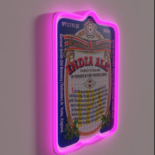 Load image into Gallery viewer, Vintage-inspired Samuel Smith&#39;s India Ale beer label in RGB neon