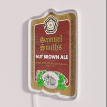 Load image into Gallery viewer, RGB Neon Sign Inspired by Samuel Smith&#39;s Nut Brown Ale Label Design