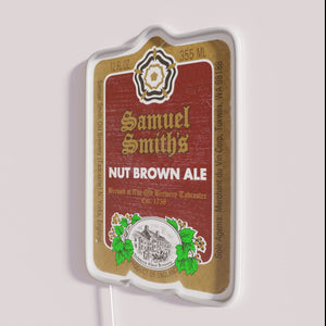 RGB Neon Sign Inspired by Samuel Smith's Nut Brown Ale Label Design