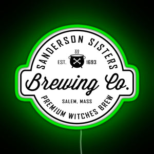 Sanderson Sisters Brewing Co Halloween Hocus Pocus RGB neon sign green