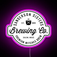 Load image into Gallery viewer, Sanderson Sisters Brewing Co Halloween Hocus Pocus RGB neon sign  pink