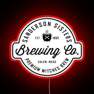 Sanderson Sisters Brewing Co Halloween Hocus Pocus RGB neon sign red