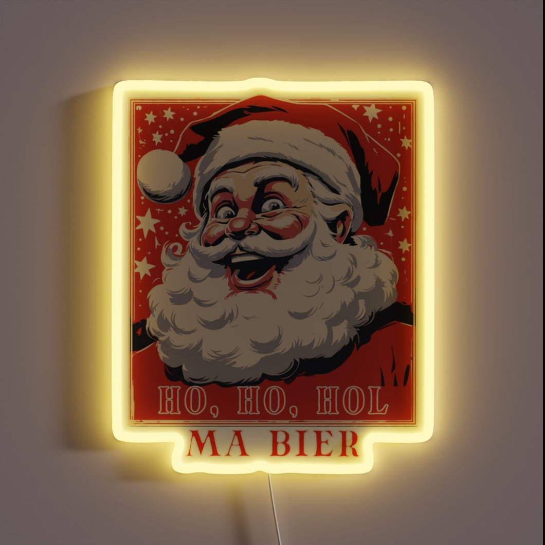 Ho Ho Ho! Santa's Thirst Quenched with Color-Changing Neon Sign