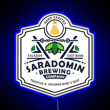 Load image into Gallery viewer, Saradomin Brewing Company OSRS RGB neon sign blue