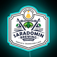 Load image into Gallery viewer, Saradomin Brewing Company OSRS RGB neon sign lightblue 