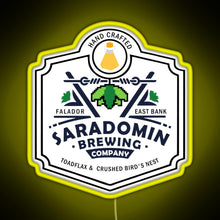 Load image into Gallery viewer, Saradomin Brewing Company OSRS RGB neon sign yellow