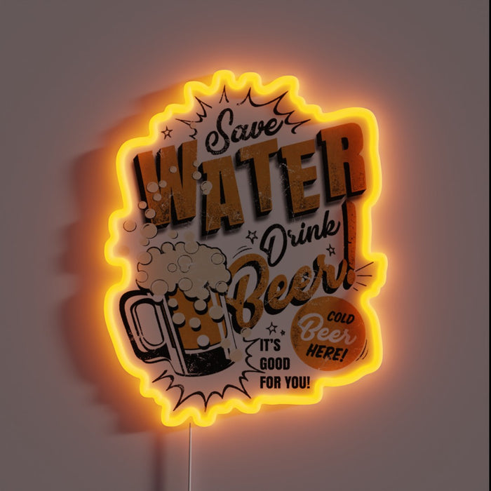 Eco-friendly LED Sign Featuring Vibrant Colors to Conserve H2O