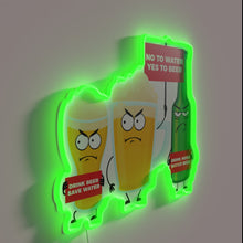Load image into Gallery viewer, Whimsical Wall Sign Featuring Water Conservation and Refreshment Humor