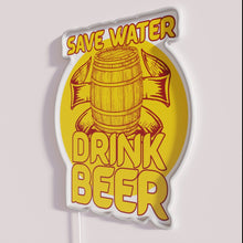 Load image into Gallery viewer, Vibrant RGB Neon Wall Sign Save Water Drink Beer Every Time