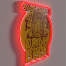 Load image into Gallery viewer, Water conservation made fun with colorful LED neon bar sign
