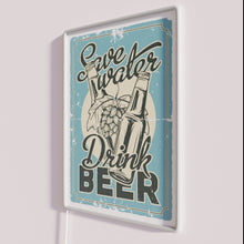 Load image into Gallery viewer, Water Conservation Awareness Modern Neon Sign with Beer Theme Inside