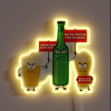 Load image into Gallery viewer, Whimsical Drinking-Inspired Sign with Colorful LED Lighting and Water Theme