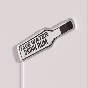 Eye-catching neon bar signs to save water and drink rum