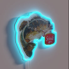 Load image into Gallery viewer, Vibrant Schmidt Beer logo illuminated with full color LED lighting.