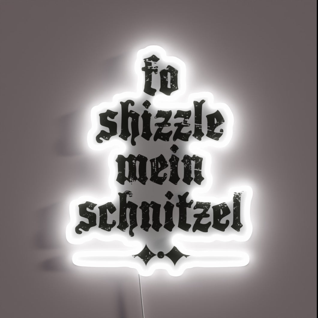 Vibrant Neon Sign Featuring Schnitzel and Cheerful Oktoberfest Typography
