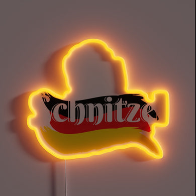 Vibrant Neon Sign for Traditional German Cuisine - Schnitzel Restaurant Decor