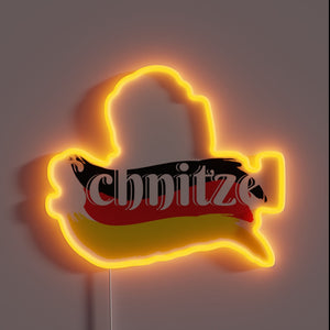 Vibrant Neon Sign for Traditional German Cuisine - Schnitzel Restaurant Decor